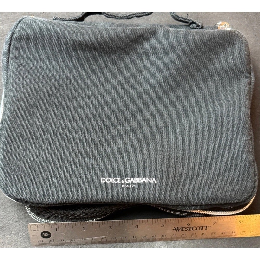 Dolce & Gabbana Beauty Makeup Bag Black Travel Case Toiletry Organizer NEW